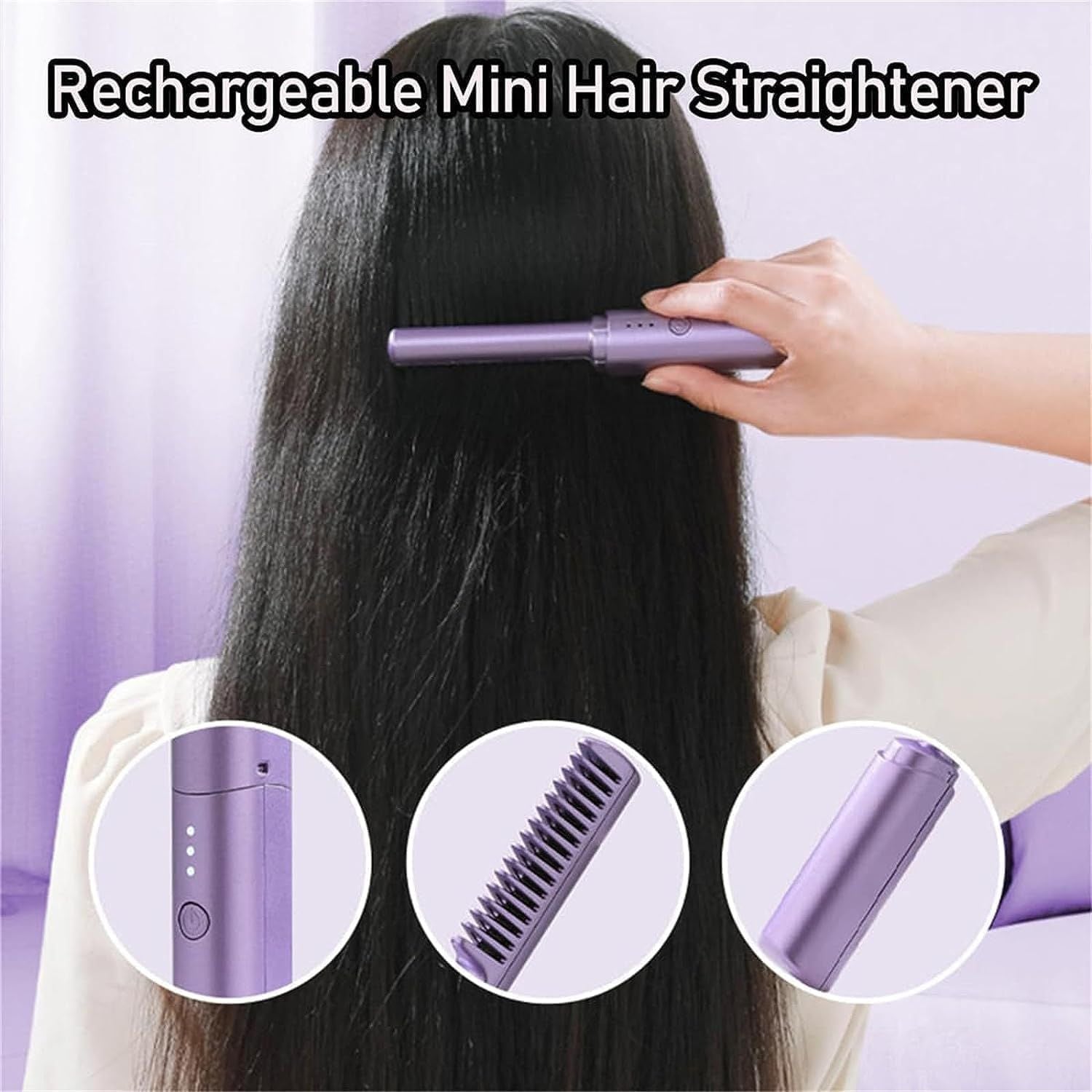 Travel Comb Cordless Rechargeable Hair Straightener