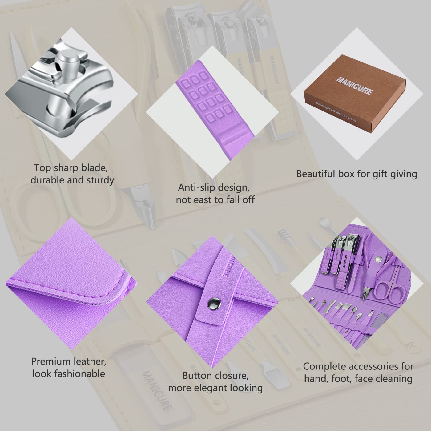 Professional Manicure Set – Complete Nail Care Grooming Kit
